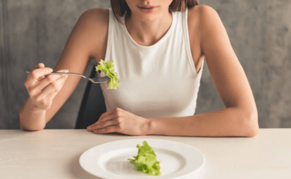 eating salad
